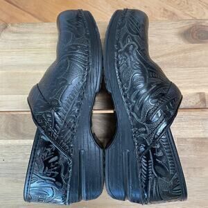 Dansko Leather Clog Embossed Black Professional US Size 6, EUR 36